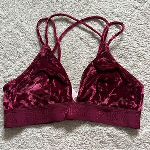Victoria's Secret‎ PINK Unlined Velour Bralette Women's Size S